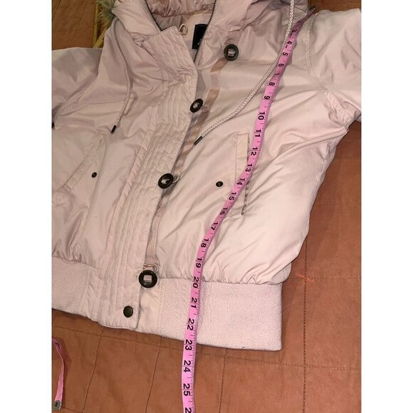 Sam Edelman Pink Outdoor Faux Fur Hooded Puffer Jacket Women's Size L - Picture 7 of 10